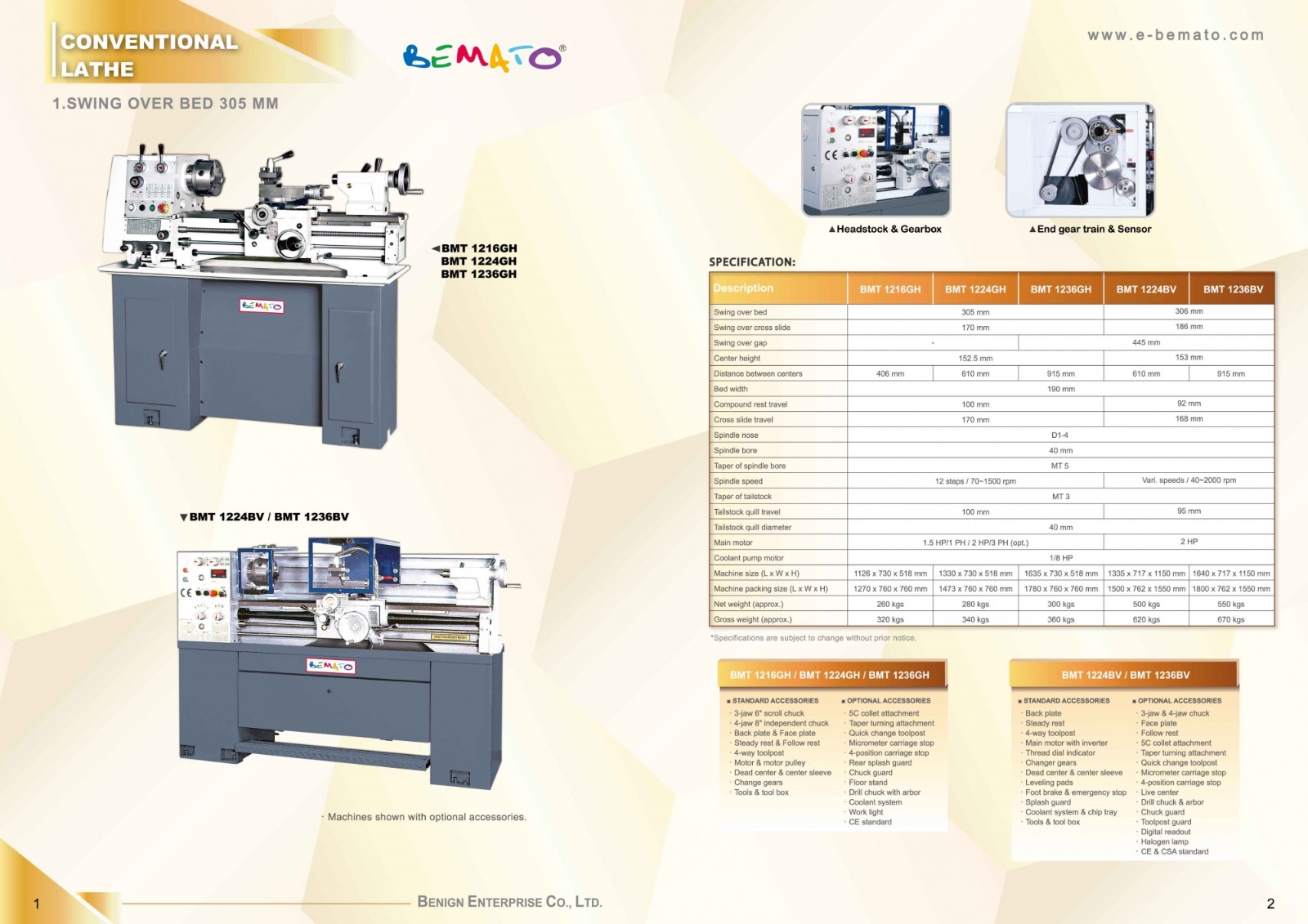 2018 BEMATO Conventional Lathe Catalogue