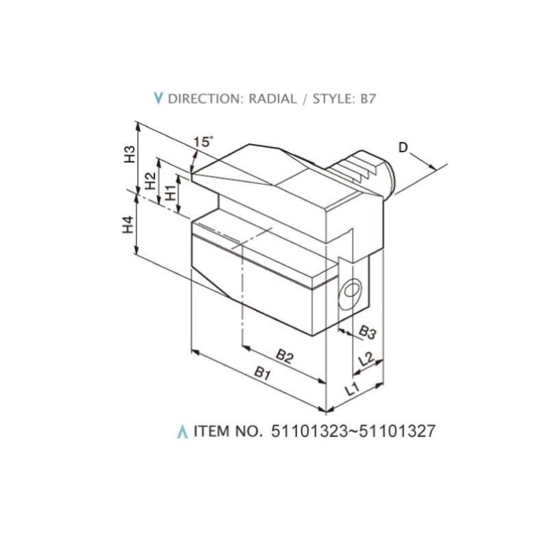 حوامل ثابتة شعاعية DIN 69880 (النمط: B7)