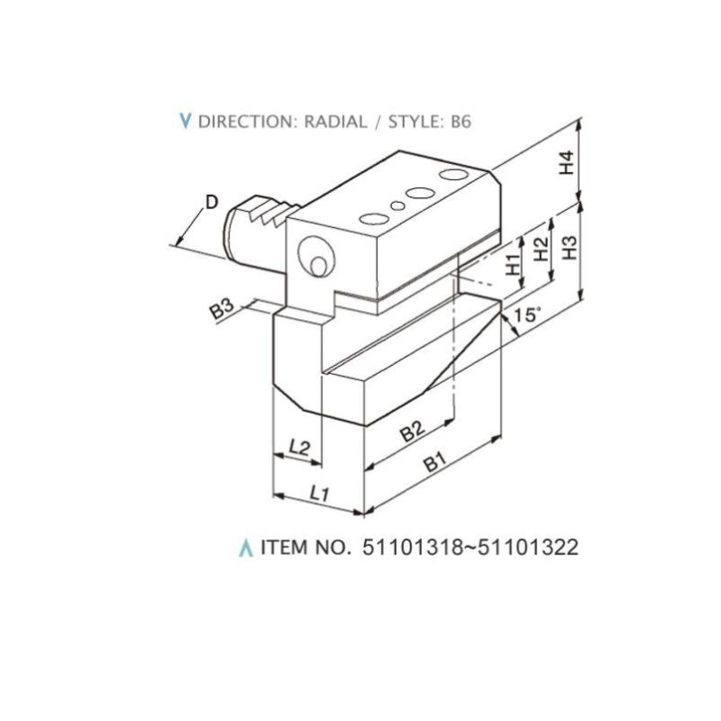 حوامل ثابتة شعاعية DIN 69880 (النمط: B6)