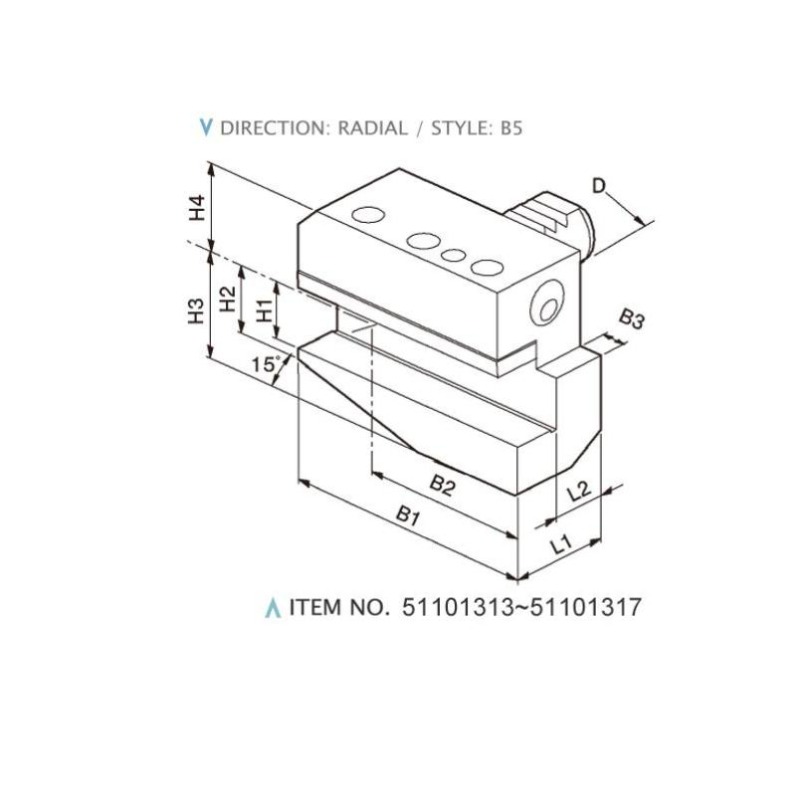حوامل ثابتة شعاعية DIN 69880 (النمط: B5)