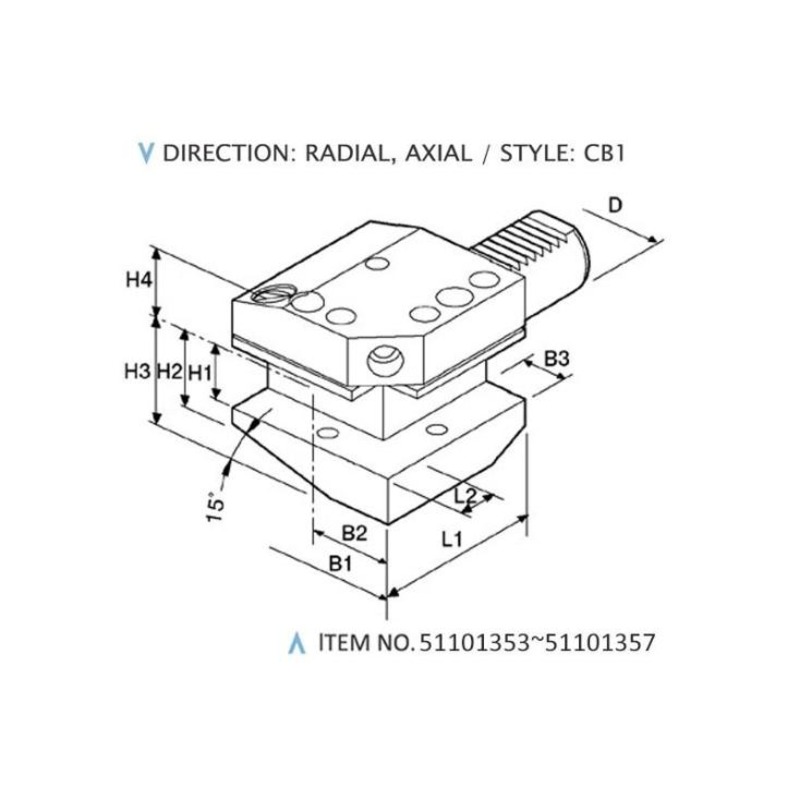 حوامل ثابتة مدمجة DIN 69880 (النمط: CB1)