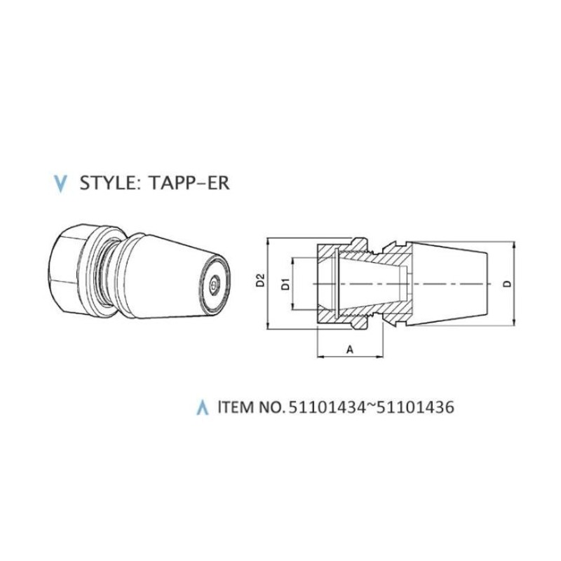 DIN 69880 حاملات ثابتة (النمط: TAPP-ER)