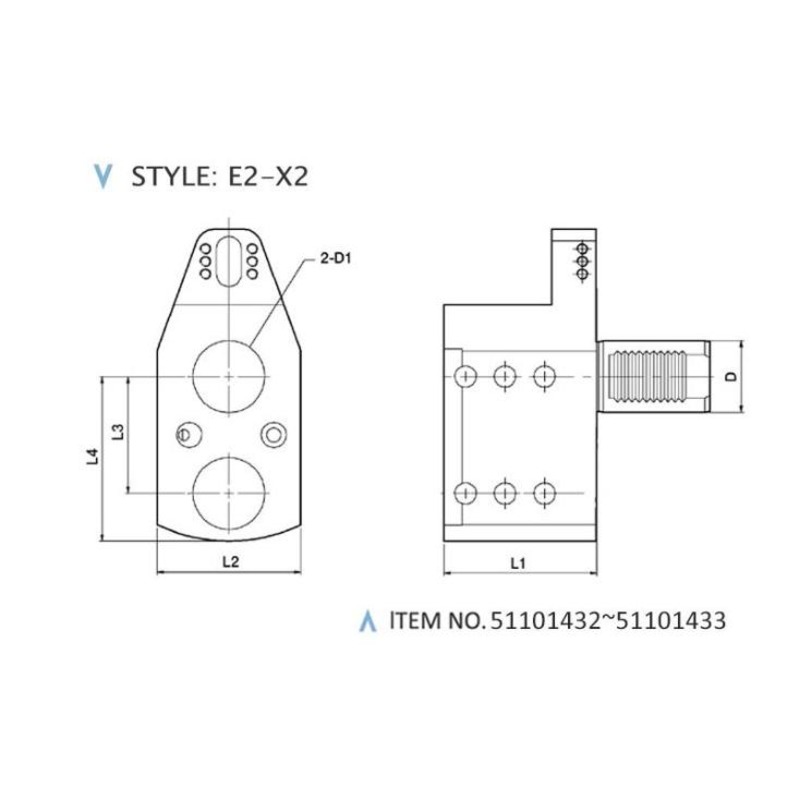 حوامل ثابتة DIN 69880 (النمط: E2-X2)
