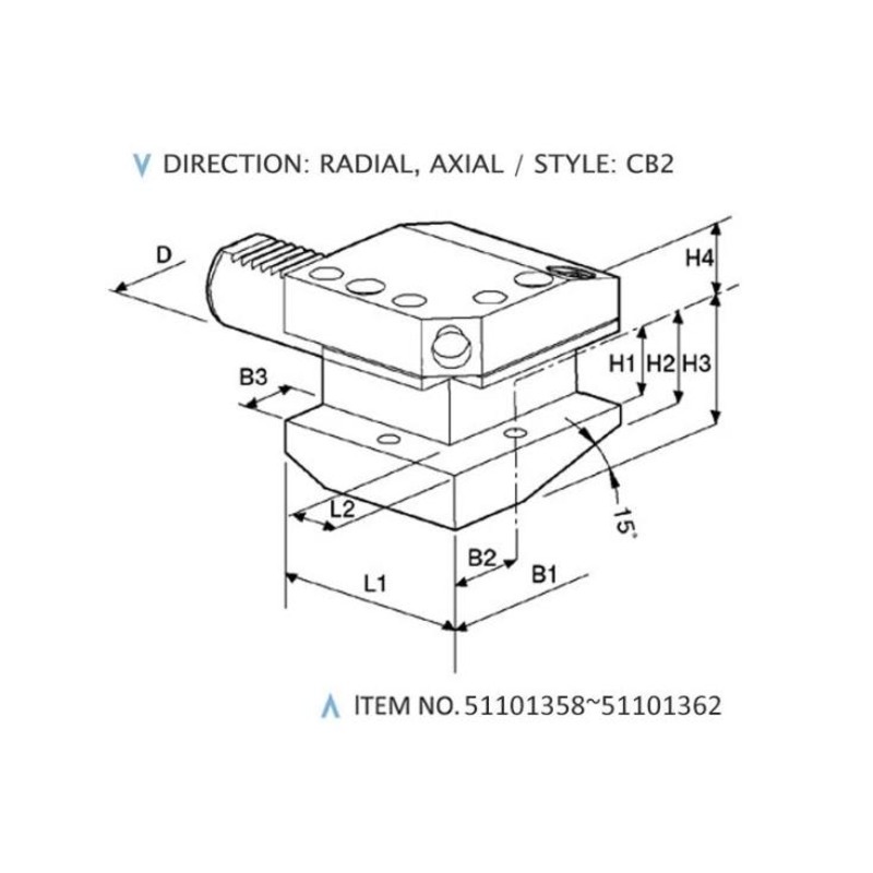 حوامل ثابتة مدمجة DIN 69880 (النمط: CB2)