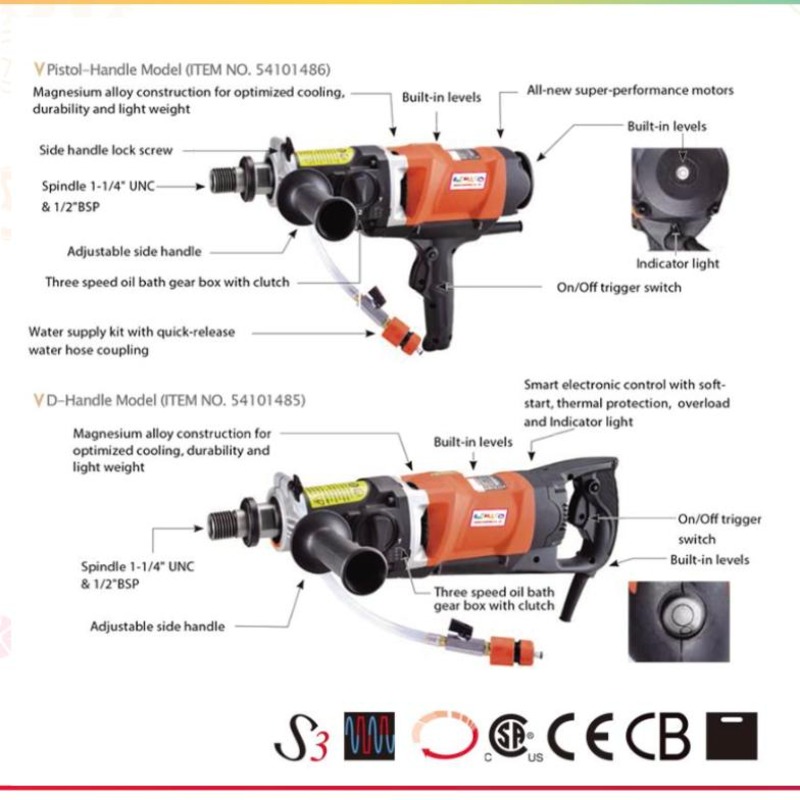 WET + DRY DIAMOND CORE DRILLS