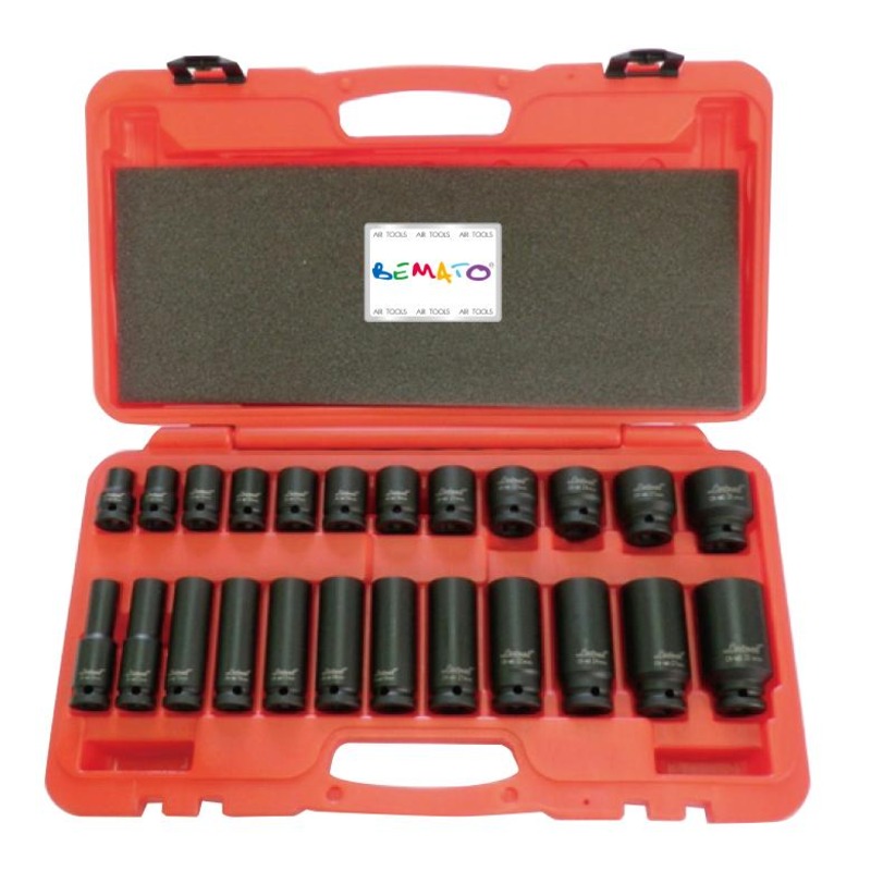 ZESTAW NASADEK UDAROWYCH 1/2” DR. 25 SZT. AS & AD