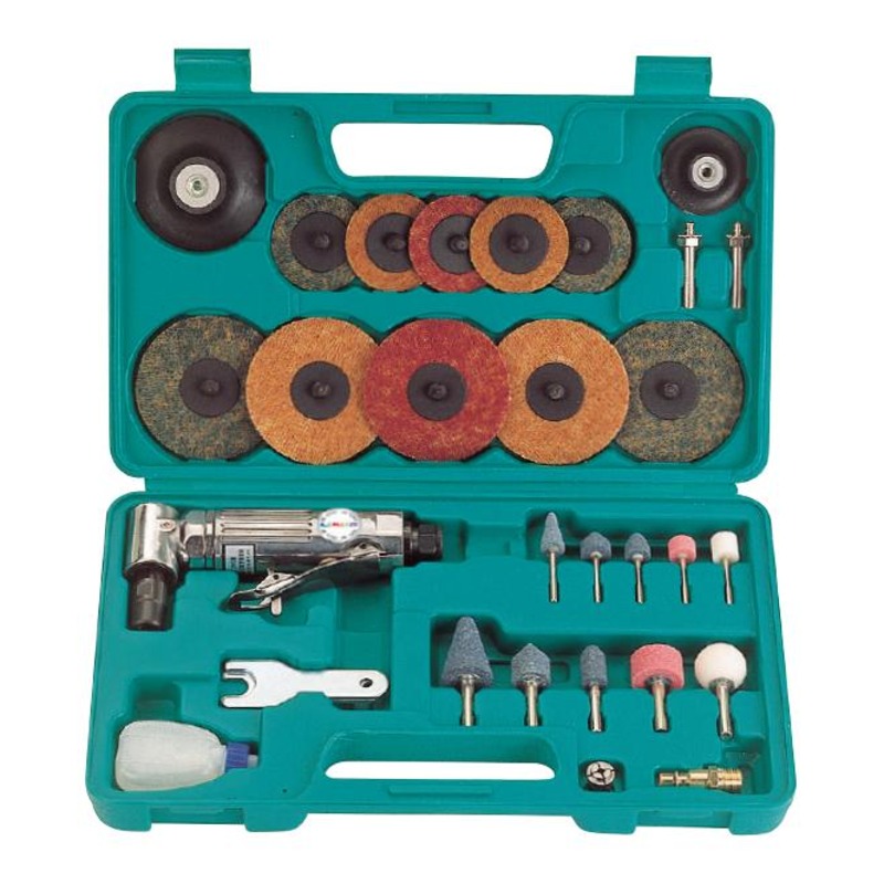 Kit de esmerilhadeira pneumática de ângulo reto de 7 polegadas (29 peças)