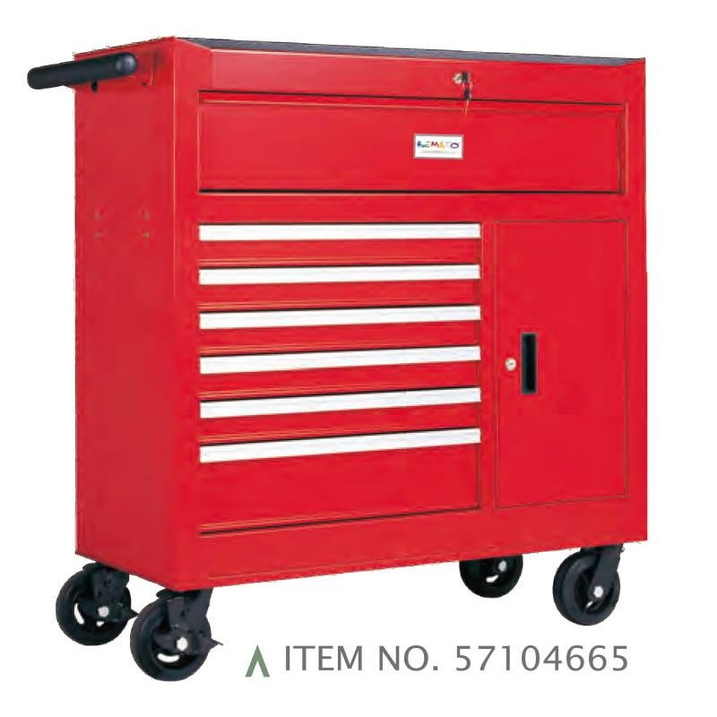 Xe đẩy 7 ngăn kéo với ngăn chứa đồ lớn, ray trượt bi giúp đóng kín hoàn toàn các ngăn kệ.