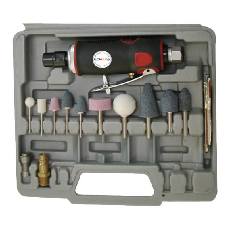 Kit de retificadora pneumática de 1/4" (16 peças)